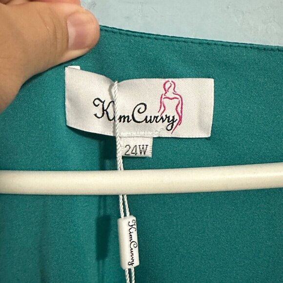 Kim Curvy Cocktail with‎ Chiffon Overlay Dress Sz 24W - Picture 5 of 12